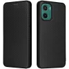Phonesta Carbon Fiber Skin Book Wallet Case hoesje voor Motorola Moto G05 / Moto E15 - Zwart
