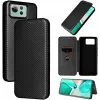 Phonesta Carbon Fiber Skin Book Wallet Case hoesje voor Asus Zenfone 12 Ultra - Zwart