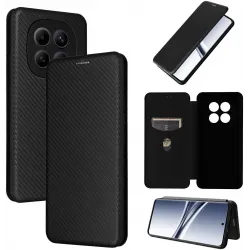 Phonesta Carbon Fiber Skin Book Wallet Case hoesje voor Xiaomi Redmi Note 15 4G/5G / Xiaomi Poco M8 - Zwart