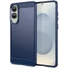 Phonesta Carbon Silicone Back Cover hoesje voor Samsung Galaxy S25 Edge - Blauw