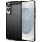 Phonesta Carbon Silicone Back Cover hoesje voor Samsung Galaxy S25 Edge - Zwart