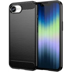 Phonesta Carbon Silicone Back Cover hoesje voor Apple iPhone 17e/16e - Zwart