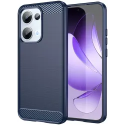 Phonesta Carbon Silicone Back Cover hoesje voor Oppo Reno13 - Blauw