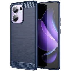 Phonesta Carbon Silicone Back Cover hoesje voor Oppo Reno13 F 4G/5G / Reno13 FS 5G - Blauw