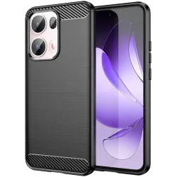 Phonesta Carbon Silicone Back Cover hoesje voor Oppo Reno13 Pro - Zwart