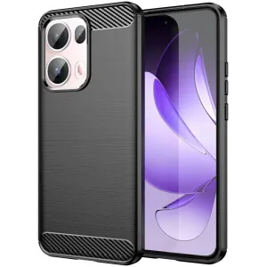 Phonesta Carbon Silicone Back Cover hoesje voor Oppo Reno13 Pro - Zwart