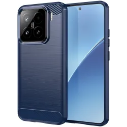Phonesta Carbon Silicone Back Cover hoesje voor Xiaomi 15 - Blauw