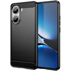 Phonesta Carbon Silicone Back Cover hoesje voor Xiaomi Poco X7 Pro - Zwart
