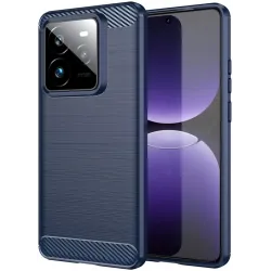 Phonesta Carbon Silicone Back Cover hoesje voor Realme GT 7 Pro - Blauw
