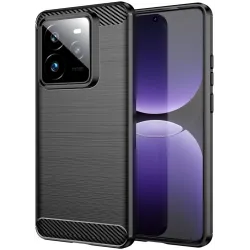Phonesta Carbon Silicone Back Cover hoesje voor Realme GT 7 Pro - Zwart