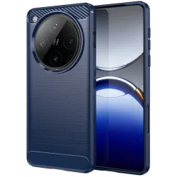 Phonesta Carbon Silicone Back Cover hoesje voor Oppo Find X8 Pro - Blauw