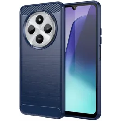 Phonesta Carbon Silicone Back Cover hoesje voor Xiaomi Redmi 14C / Xiaomi Poco C75 - Blauw