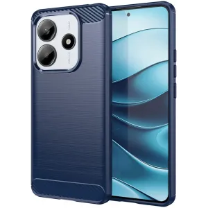 Phonesta Carbon Silicone Back Cover hoesje voor Xiaomi Redmi Note 14 5G - Blauw