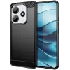 Phonesta Carbon Silicone Back Cover hoesje voor Xiaomi Redmi Note 14 5G - Zwart