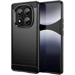 Phonesta Carbon Silicone Back Cover hoesje voor Xiaomi Redmi Note 14 Pro 4G - Zwart