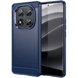 Phonesta Carbon Silicone Back Cover hoesje voor Xiaomi Redmi Note 14 Pro 5G / Xiaomi Poco X7 - Blauw