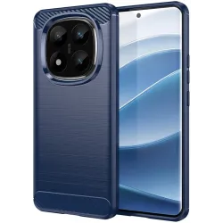 Phonesta Carbon Silicone Back Cover hoesje voor Xiaomi Redmi Note 14 Pro Plus - Blauw