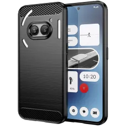 Phonesta Carbon Silicone Back Cover hoesje voor Nothing Phone (2a) / (2a) Plus - Zwart
