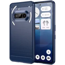 Phonesta Carbon Silicone Back Cover hoesje voor Nothing Phone (3a) - Blauw
