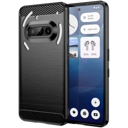 Phonesta Carbon Silicone Back Cover hoesje voor Nothing Phone (3a) - Zwart