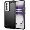 Phonesta Carbon Silicone Back Cover hoesje voor Oppo Reno12 Pro - Zwart