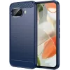 Phonesta Carbon Silicone Back Cover hoesje voor Google Pixel 9a - Blauw