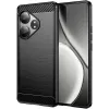 Phonesta Carbon Silicone Back Cover hoesje voor Realme GT 6 - Zwart