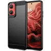 Phonesta Carbon Silicone Back Cover hoesje voor Motorola Moto G35 - Zwart