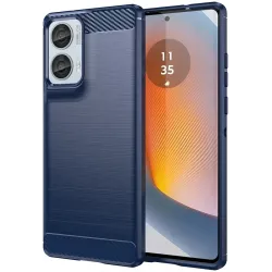 Phonesta Carbon Silicone Back Cover hoesje voor Motorola Edge 50 Fusion - Blauw
