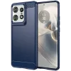 Phonesta Carbon Silicone Back Cover hoesje voor Motorola Edge 50 Pro - Blauw
