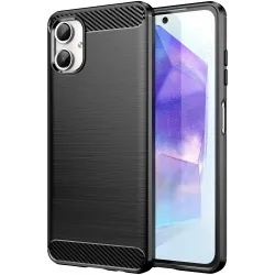 Phonesta Carbon Silicone Back Cover hoesje voor Samsung Galaxy A06 4G - Zwart