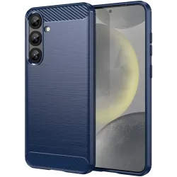 Phonesta Carbon Silicone Back Cover hoesje voor Samsung Galaxy S25 Plus/S24 Plus - Blauw