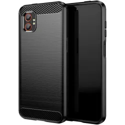 Phonesta Carbon Silicone Back Cover hoesje voor Samsung Galaxy Xcover 7 Pro - Zwart