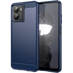 Phonesta Carbon Silicone Back Cover hoesje voor HMD Fusion - Blauw