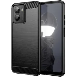 Phonesta Carbon Silicone Back Cover hoesje voor HMD Fusion - Zwart