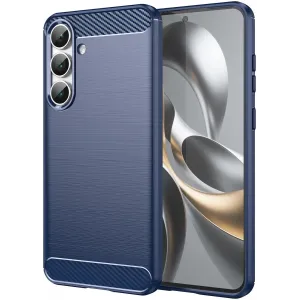 Phonesta Carbon Silicone Back Cover hoesje voor Samsung Galaxy S25 FE - Blauw