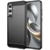 Phonesta Carbon Silicone Back Cover hoesje voor Samsung Galaxy S25 FE - Zwart