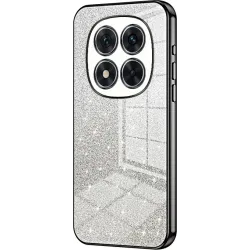 Phonesta Crystal Sparkle Silicone Back Cover hoesje voor Xiaomi Redmi Note 14 Pro 5G / Xiaomi Poco X7 - Zwart