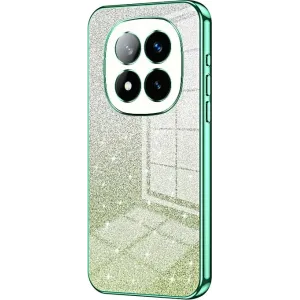 Phonesta Crystal Sparkle Silicone Back Cover hoesje voor Xiaomi Redmi Note 14 Pro Plus - Groen