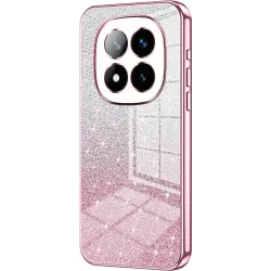 Phonesta Crystal Sparkle Silicone Back Cover hoesje voor Xiaomi Redmi Note 14 Pro Plus - Roze