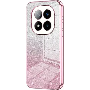 Phonesta Crystal Sparkle Silicone Back Cover hoesje voor Xiaomi Redmi Note 14 Pro Plus - Roze