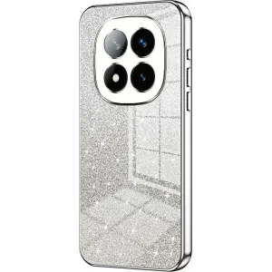 Phonesta Crystal Sparkle Silicone Back Cover hoesje voor Xiaomi Redmi Note 14 Pro Plus - Zilver