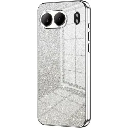 Phonesta Crystal Sparkle Silicone Back Cover hoesje voor OnePlus Nord 4 - Zilver