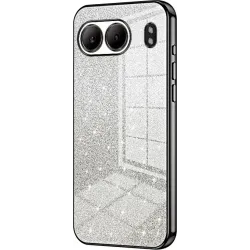 Phonesta Crystal Sparkle Silicone Back Cover hoesje voor OnePlus Nord 4 - Zwart