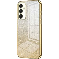 Phonesta Crystal Sparkle Silicone Back Cover hoesje voor Samsung Galaxy A16 - Goud
