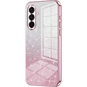 Phonesta Crystal Sparkle Silicone Back Cover hoesje voor Samsung Galaxy A36 - Roze