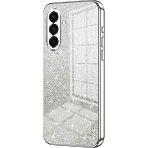 Phonesta Crystal Sparkle Silicone Back Cover hoesje voor Samsung Galaxy A36 - Zilver