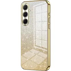 Phonesta Crystal Sparkle Silicone Back Cover hoesje voor Samsung Galaxy A56 - Goud