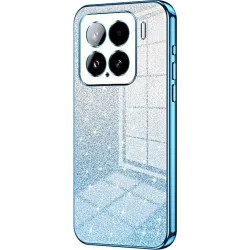 Phonesta Crystal Sparkle Silicone Back Cover hoesje voor Xiaomi 15 - Blauw