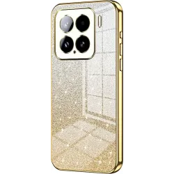 Phonesta Crystal Sparkle Silicone Back Cover hoesje voor Xiaomi 15 - Goud